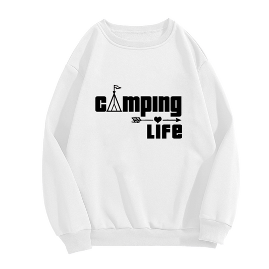 Camping Life Tent Heart Arrow Outdoor Crewneck Sweatshirt | Camping Lover Adventure Pullover, Camper Gift