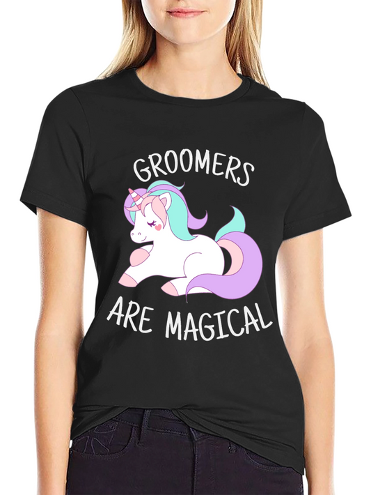 Groomers are Magical T-Shirt Cute Unicorn Graphic Tee