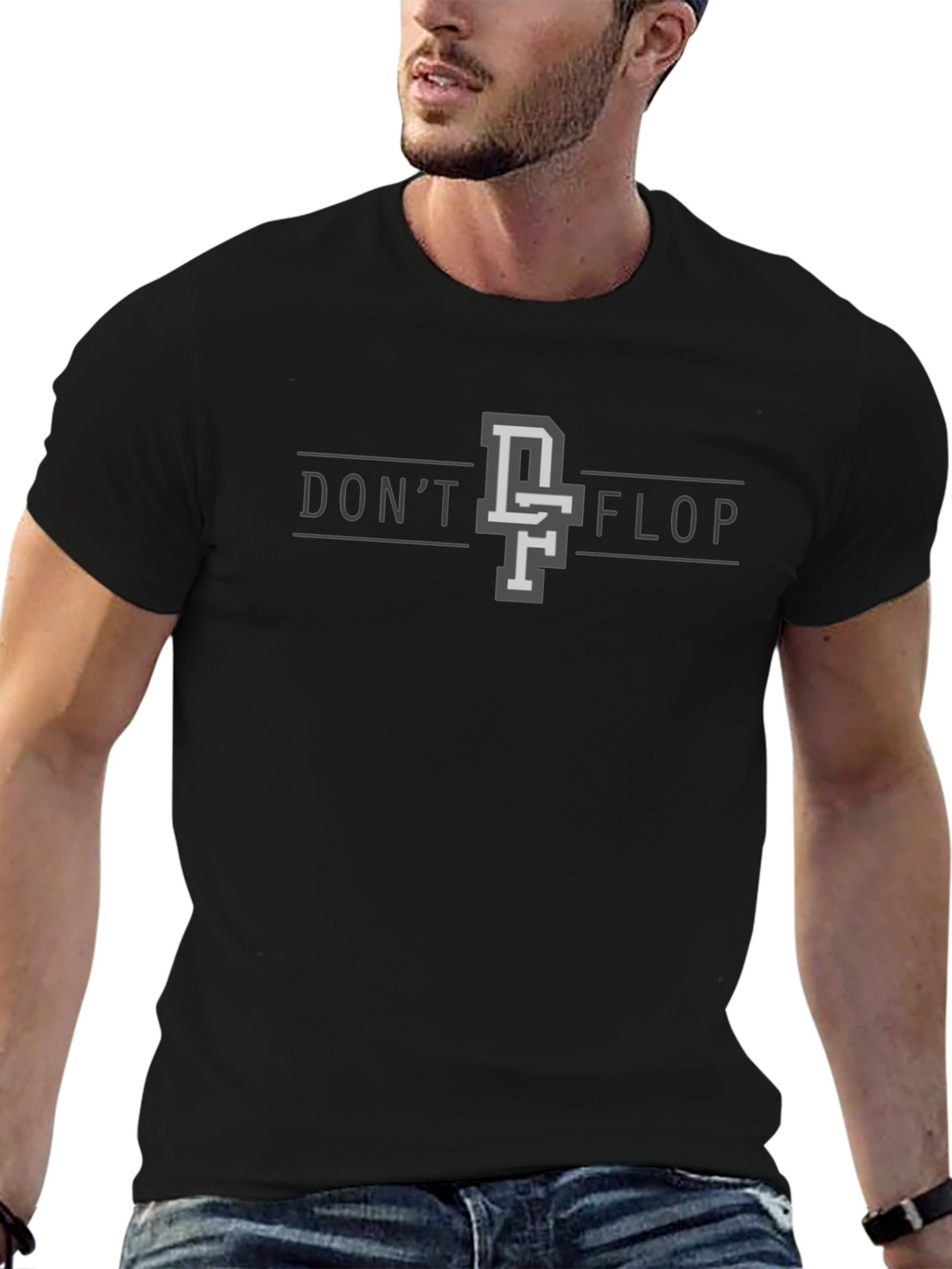 Dont Flop Graphic Tee - Black Casual Shirt