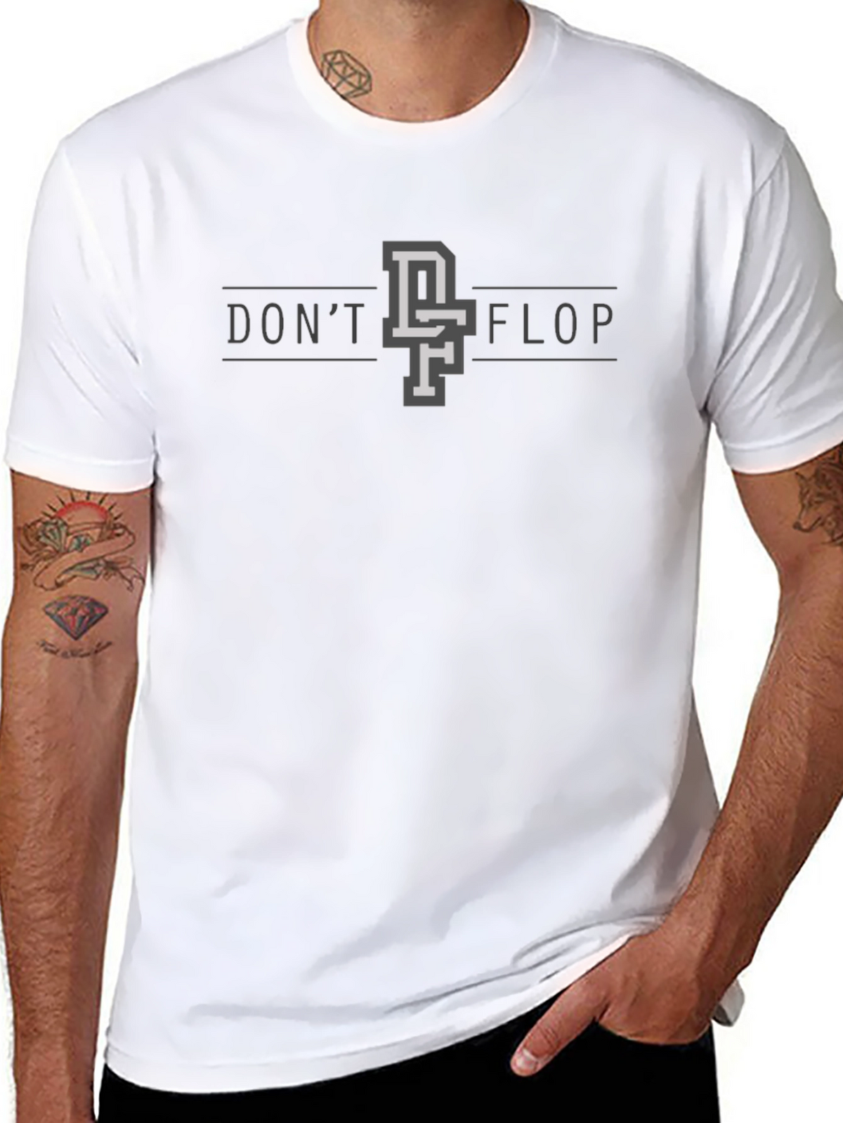 Dont Flop Graphic Tee - Black Casual Shirt