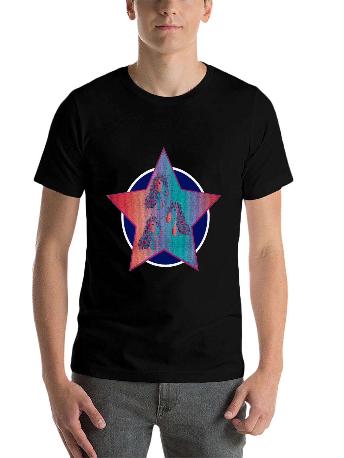 Unicorn Star Graphic Tee - Black