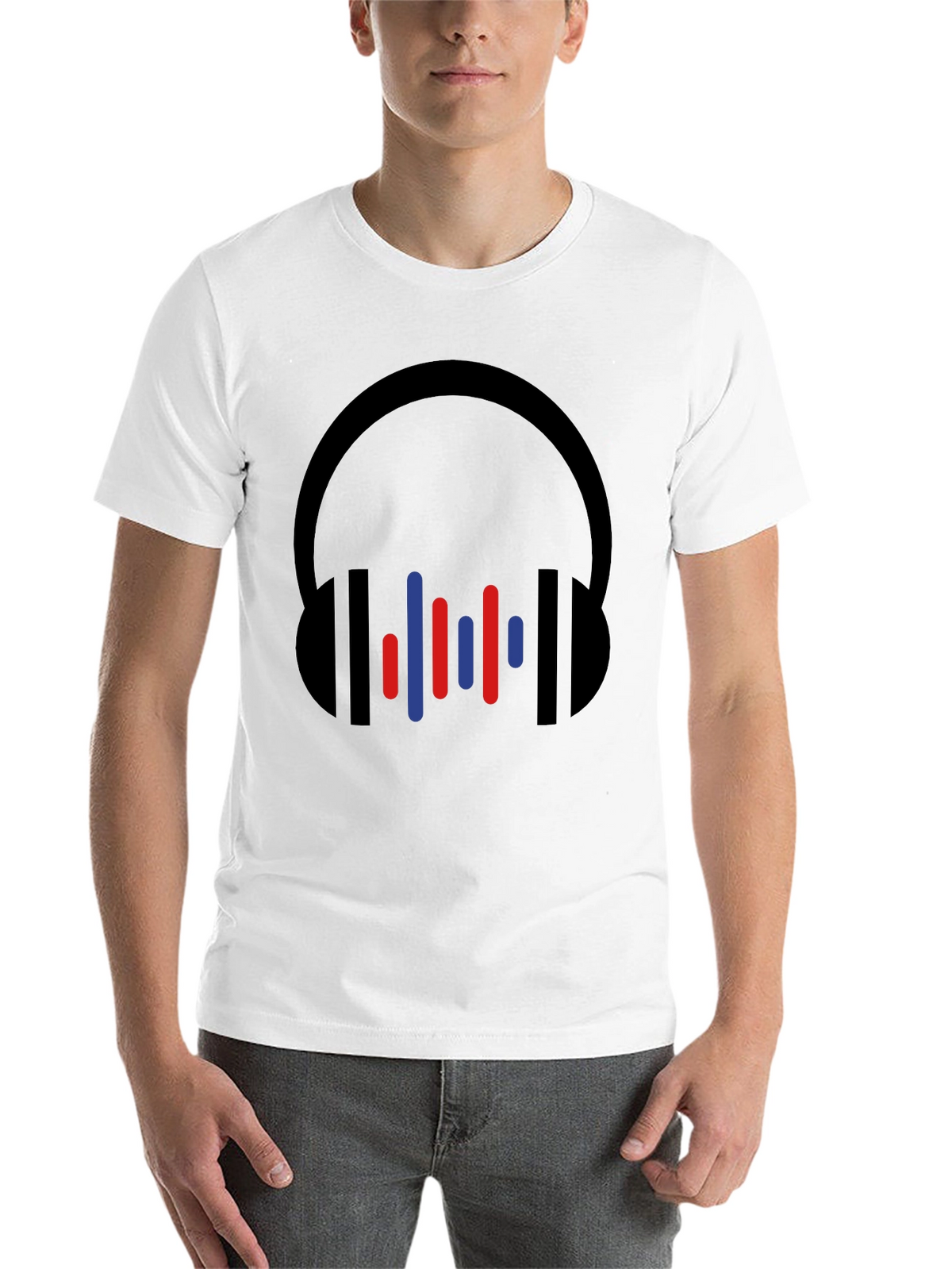 Modern Headphones Graphic Tee - Black