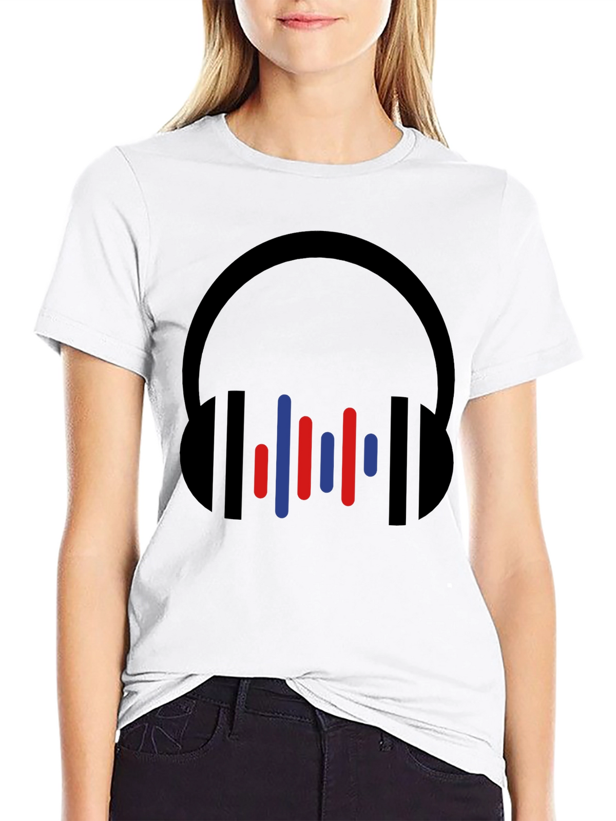 Modern Headphones Graphic Tee - Black
