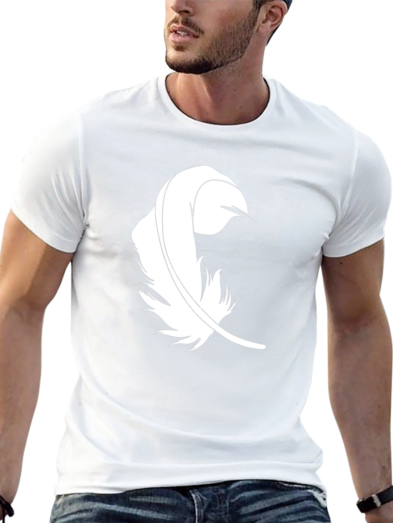 Feather Graphic Black T-Shirt