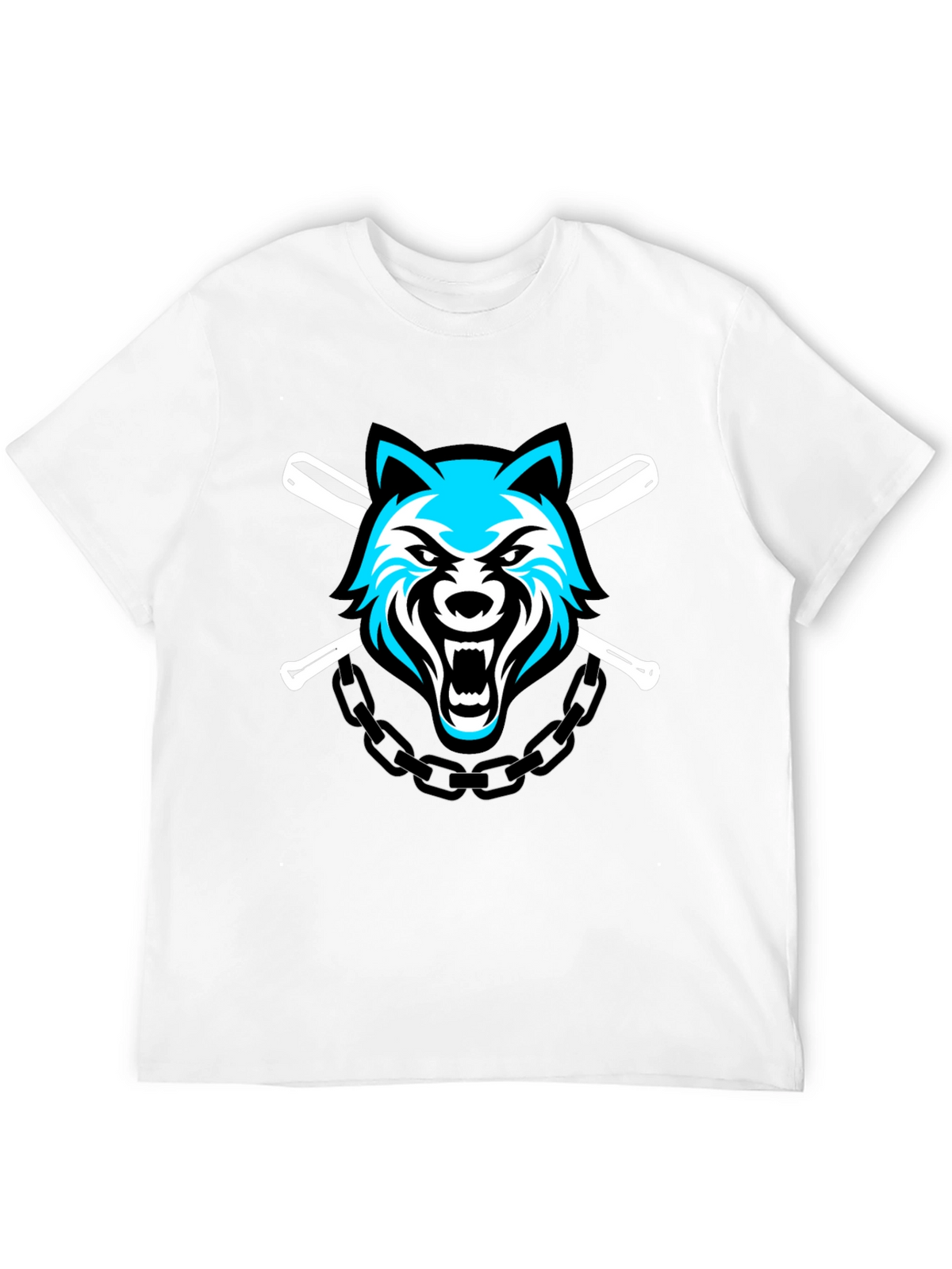 Wolf Baseball Team T-Shirt - Black