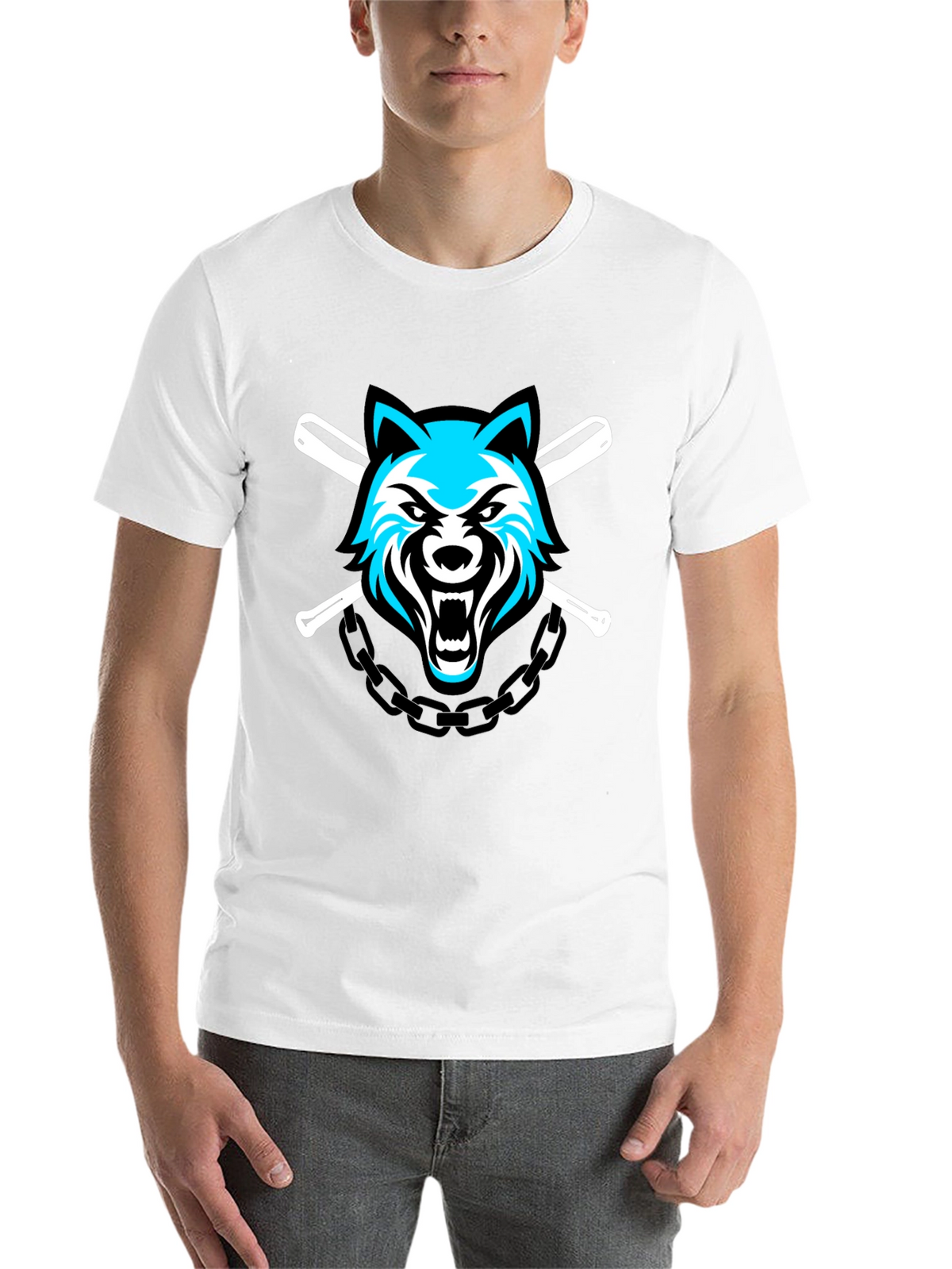 Wolf Baseball Team T-Shirt - Black