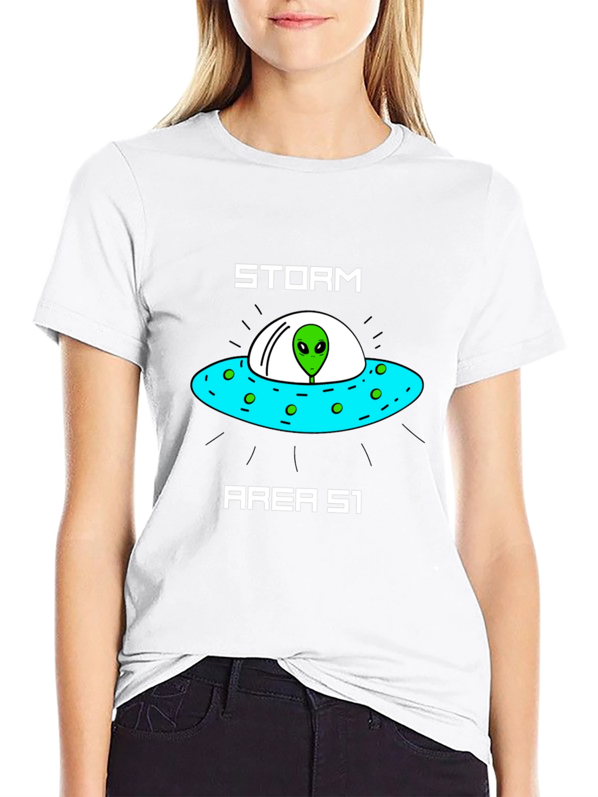 Storm Area 51 Alien UFO Graphic T-Shirt