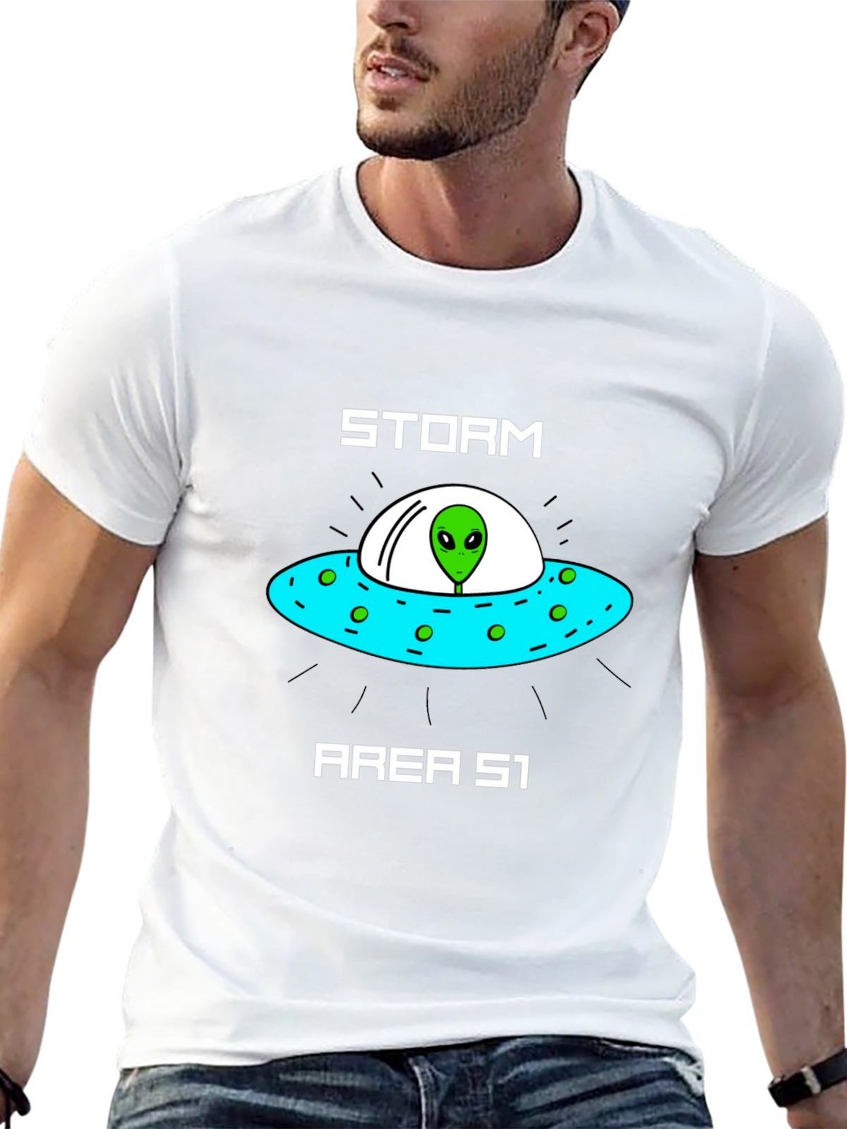 Storm Area 51 Alien UFO Graphic T-Shirt
