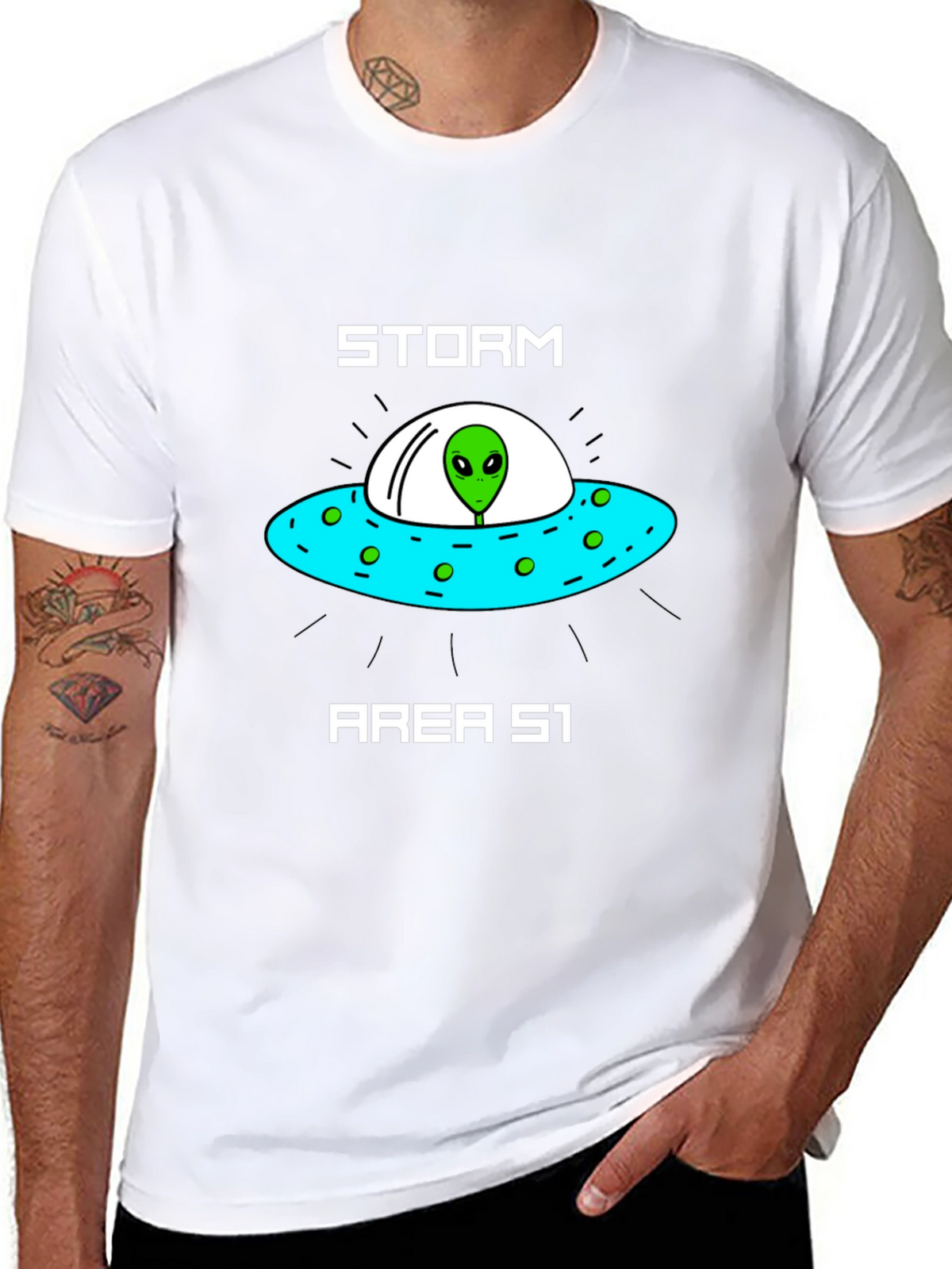 Storm Area 51 Alien UFO Graphic T-Shirt