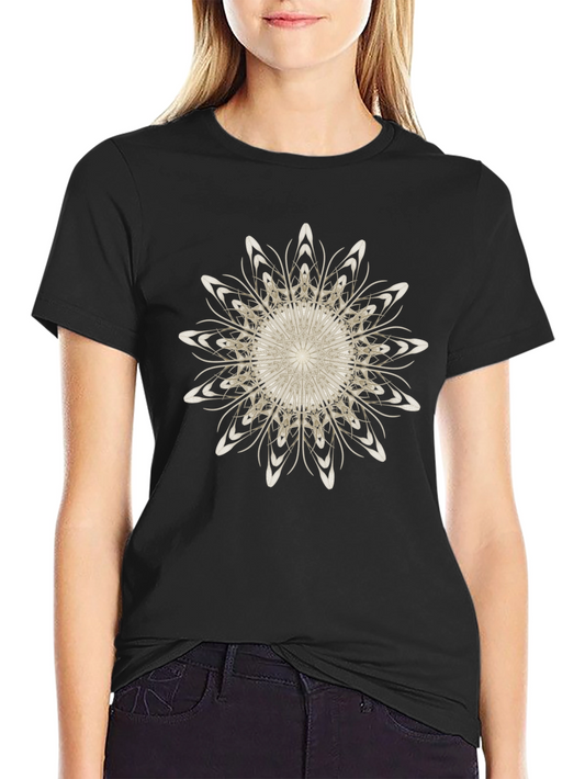 Abstract Floral Graphic Black T-Shirt
