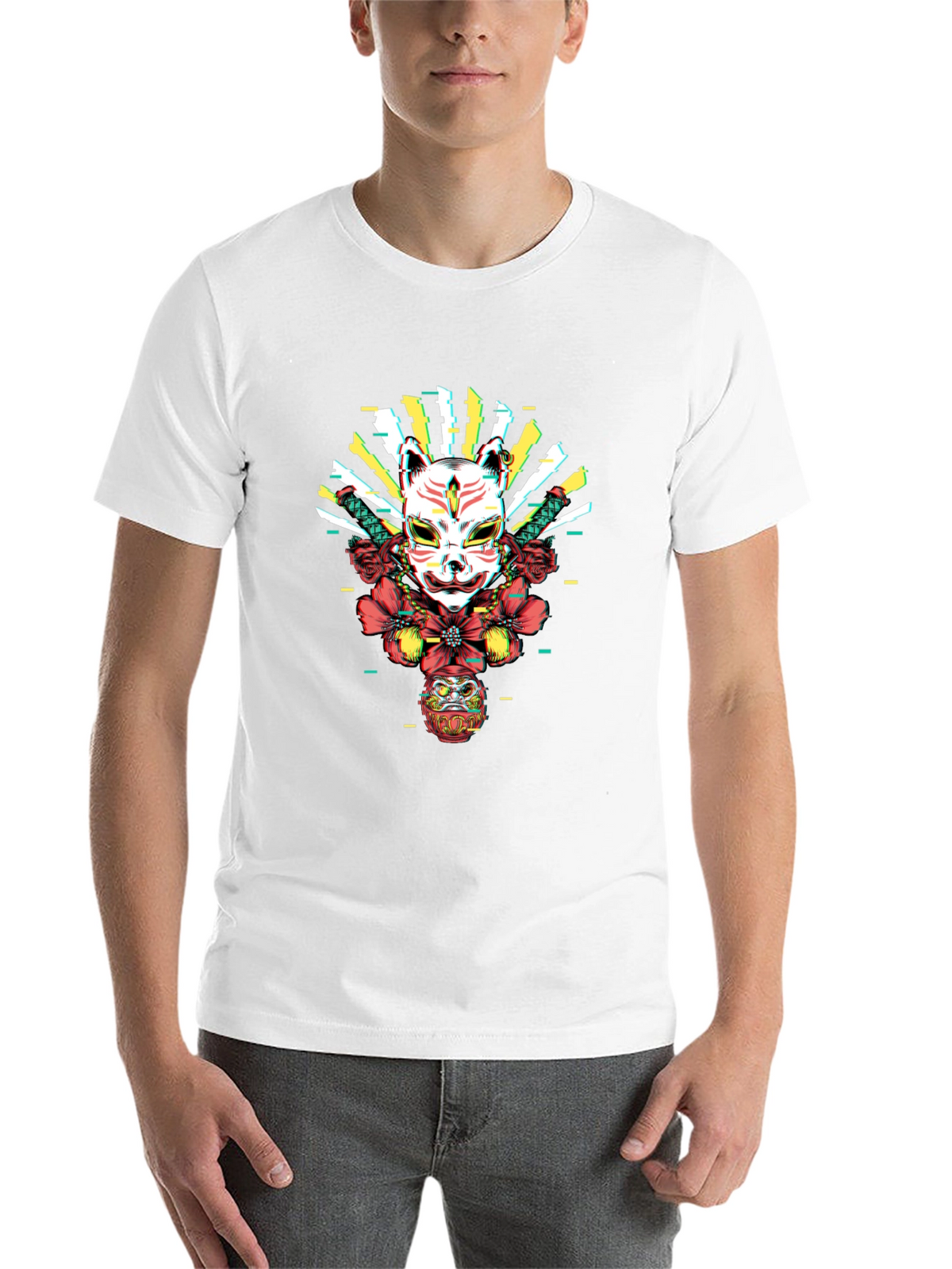 Japanese Kitsune Mask Graphic Tee