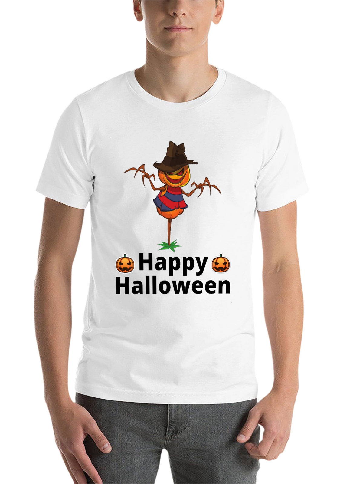 Happy Halloween Scarecrow Graphic T-Shirt
