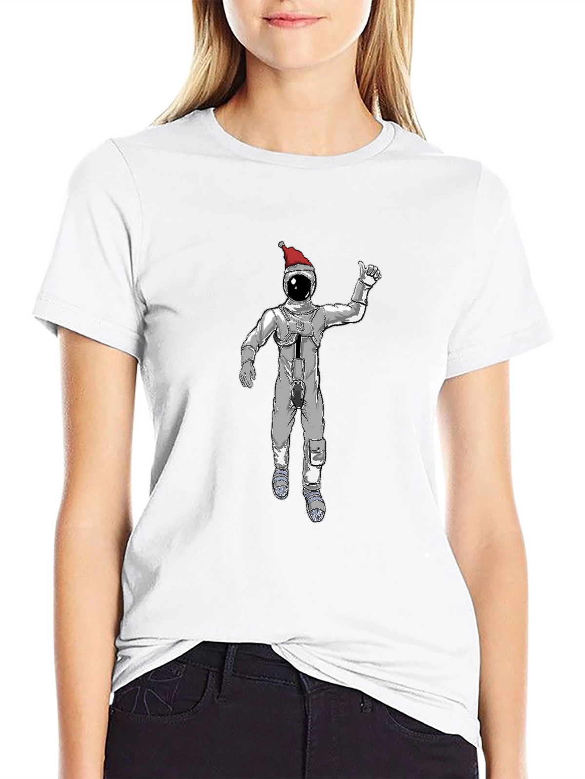 Christmas Spaceman Graphic Tee - Black