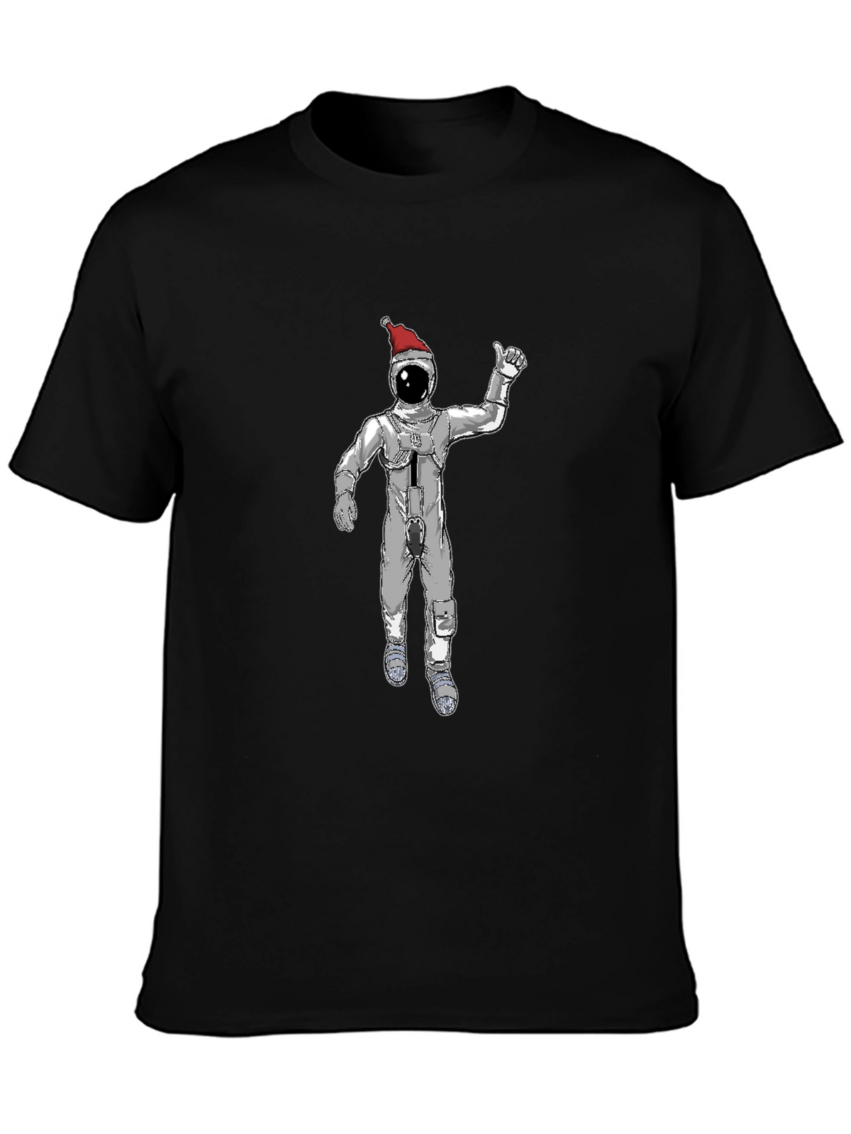 Christmas Spaceman Graphic Tee - Black