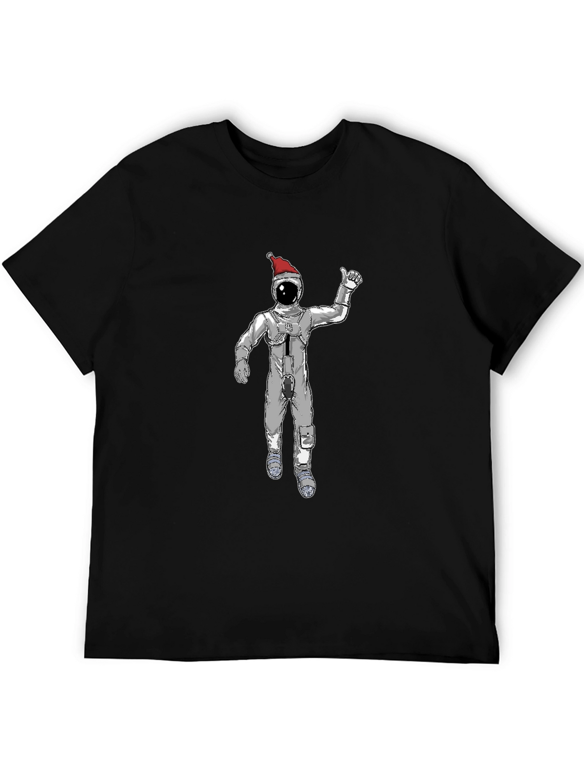Christmas Spaceman Graphic Tee - Black