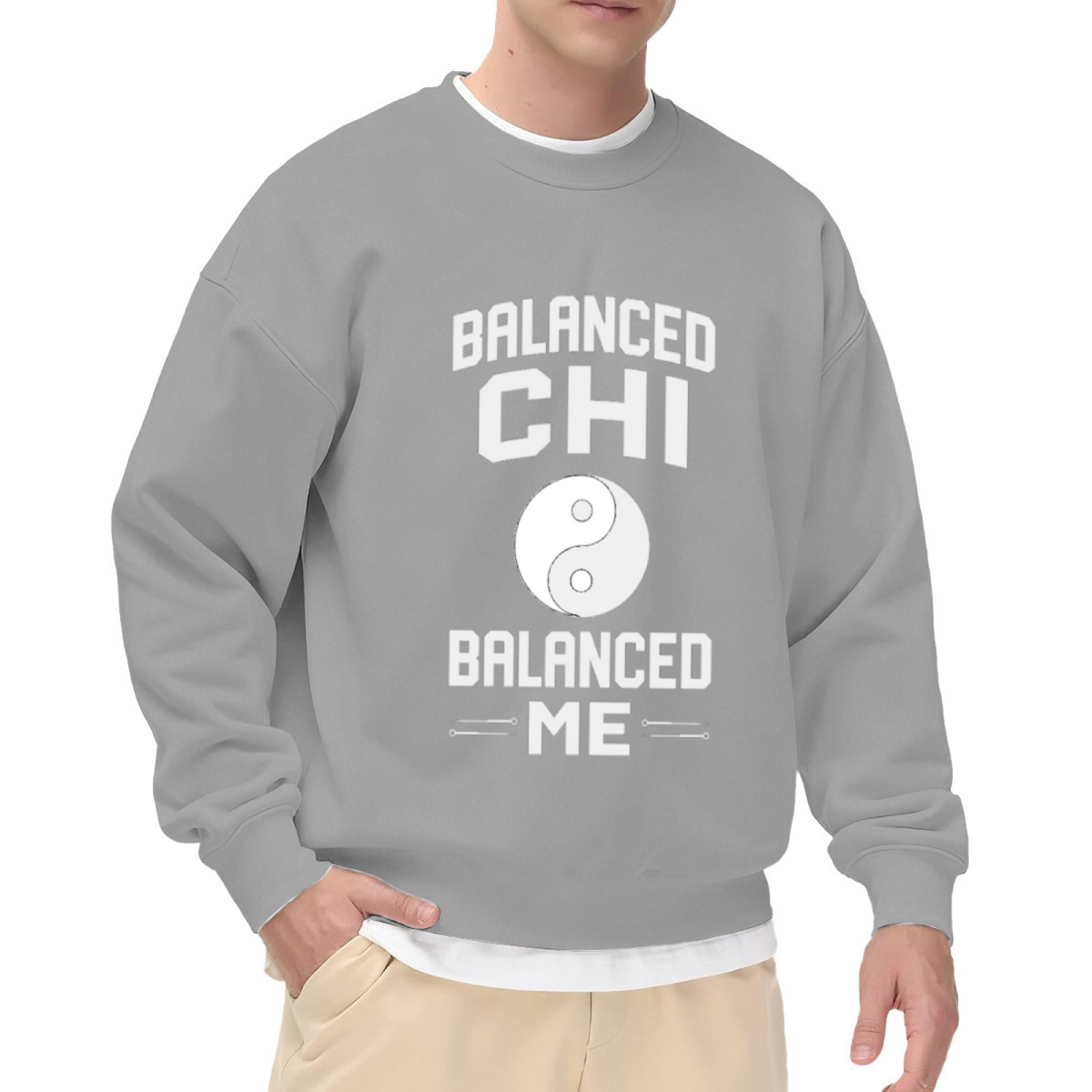 Balanced Chi Balanced Me Yin Yang Crewneck Sweatshirt, Tai Chi Symbol Pullover, Mindfulness Meditation Gift