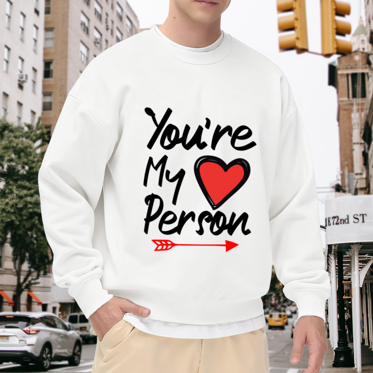 You're My Person Heart Arrow Crewneck Sweatshirt | Romantic Hand-Lettered Pullover, Valentine's Day Gift