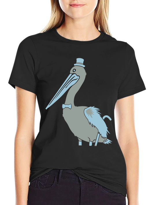 Pelican with Top Hat Graphic T-Shirt