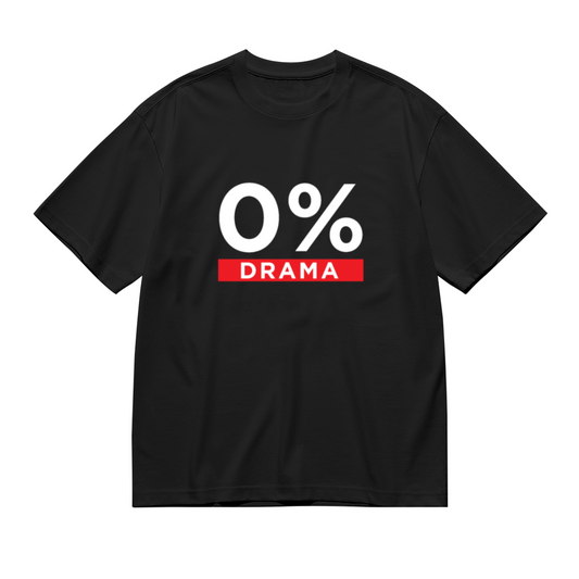 Men's 0% Drama Minimal Funny Slogan Casual Graphic T-Shirt