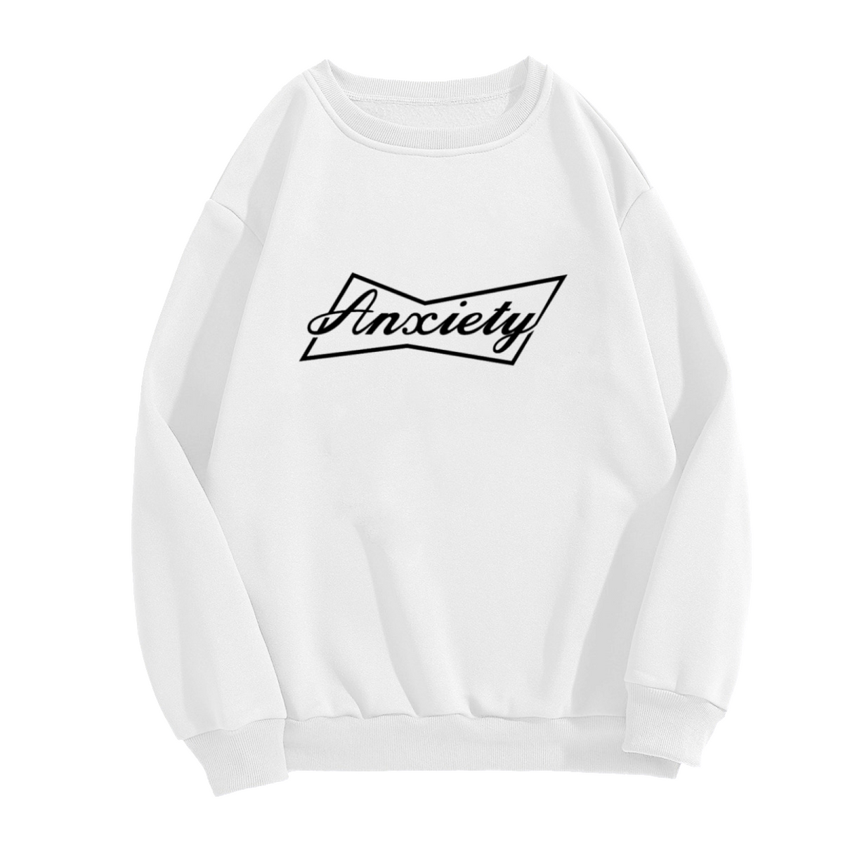 Anxiety Bowtie Frame Minimalist Crewneck Sweatshirt | Mental Health Awareness Streetwear Pullover, Self-Care Gift