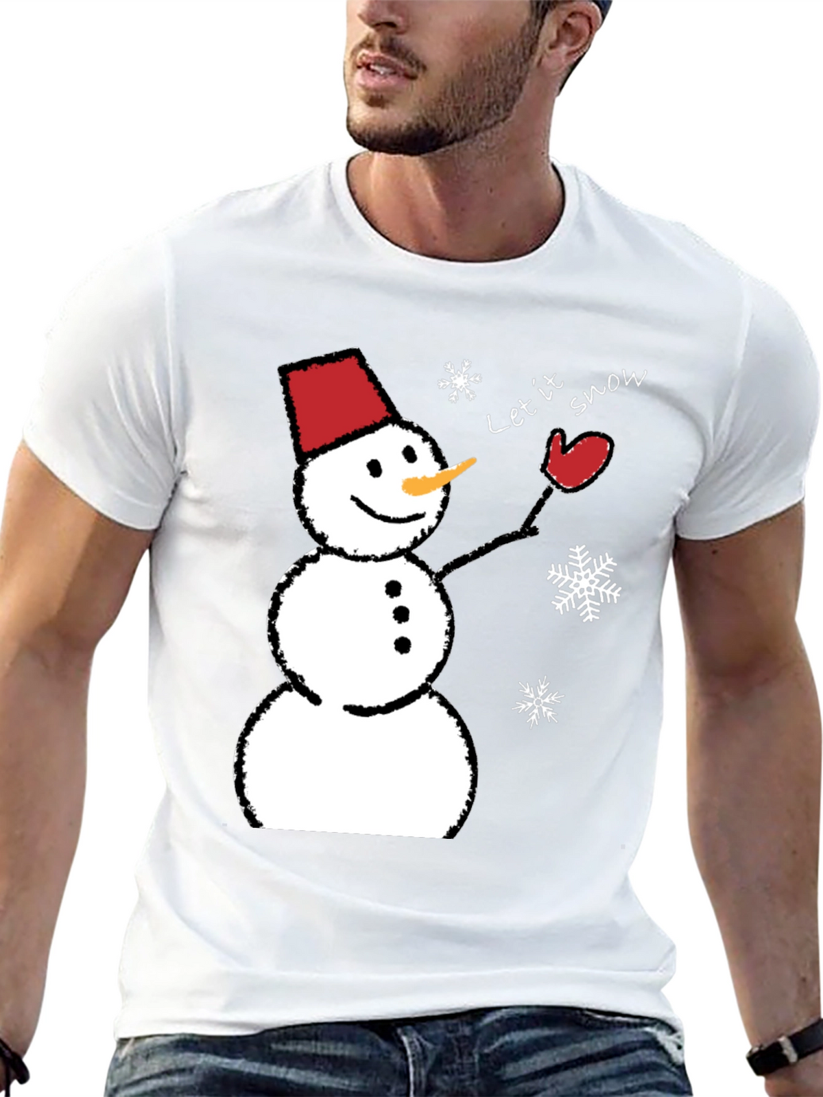 Snowman Graphic Tee - Let it Snow Holiday Shirt