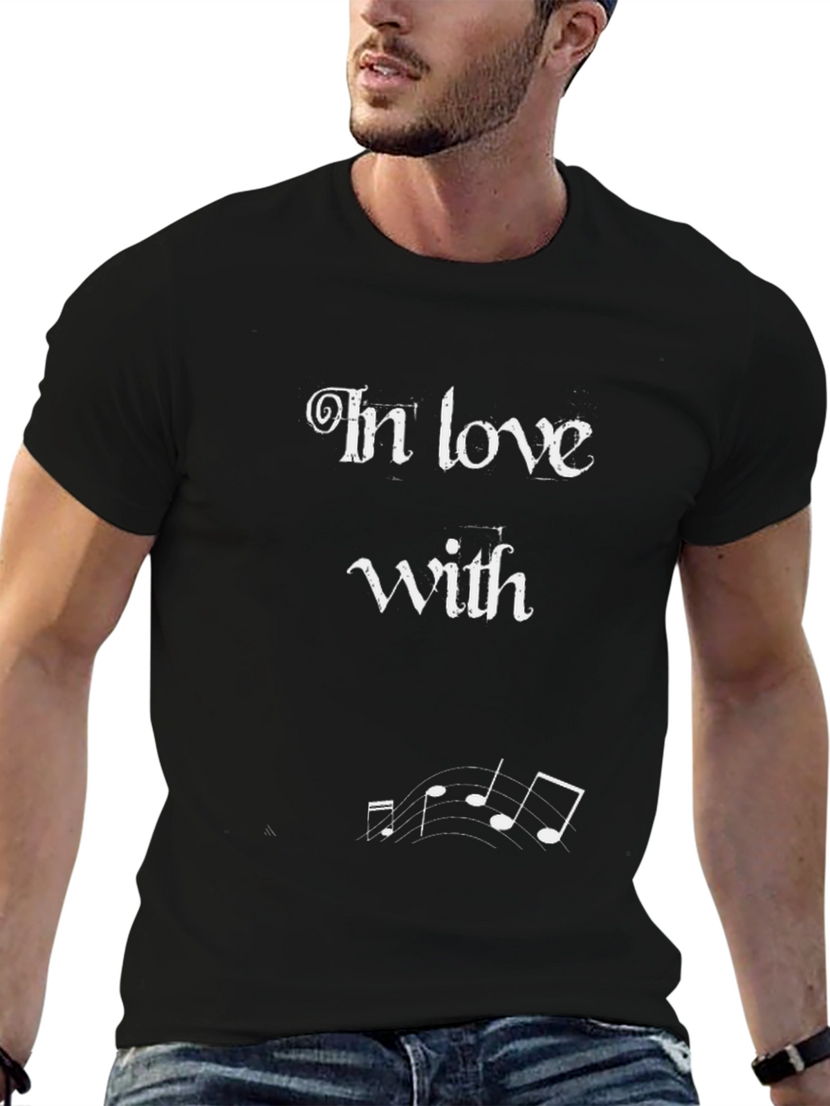In Love With Music Black T-Shirt