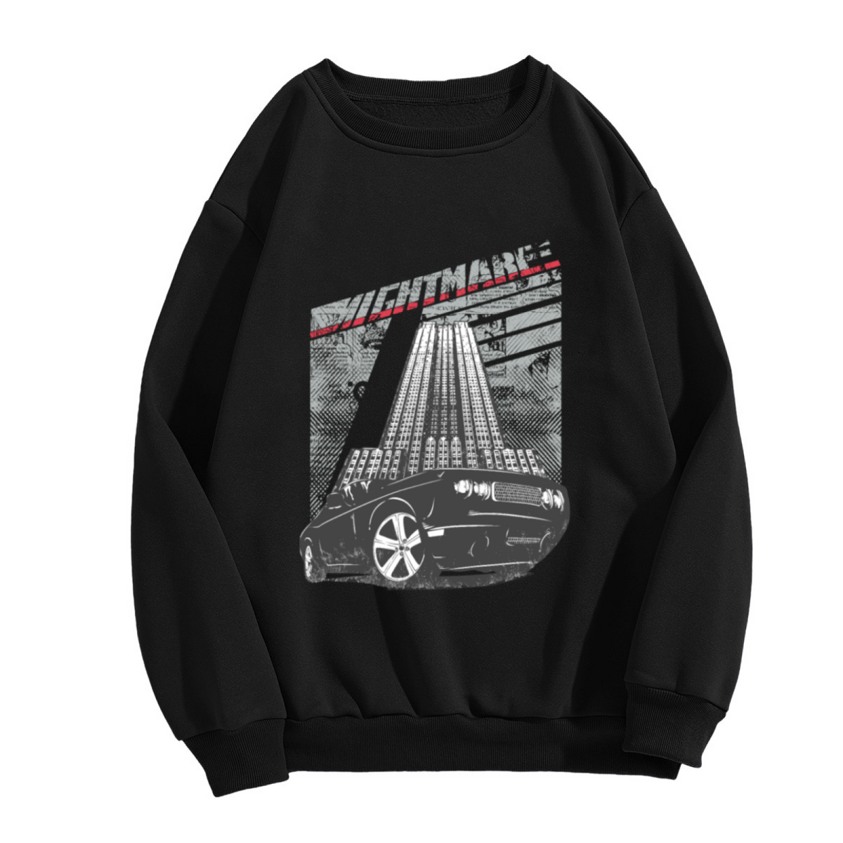 Nightmare Lowrider Sweatshirt | Retro Modified Car Graphic Crewneck, Vintage Street Racing Pullover Top, Car Enthusiast Gift for Men Women