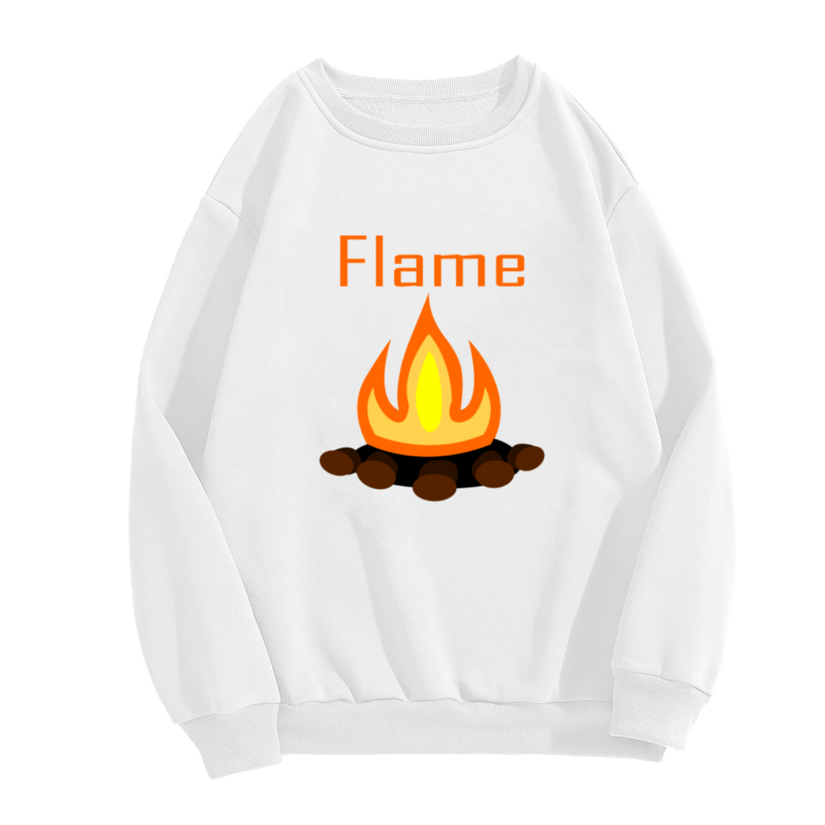 Flame Campfire Crewneck Sweatshirt - Cozy Bonfire Graphic Pullover, Camping Lover Gift, Outdoor Adventure Top