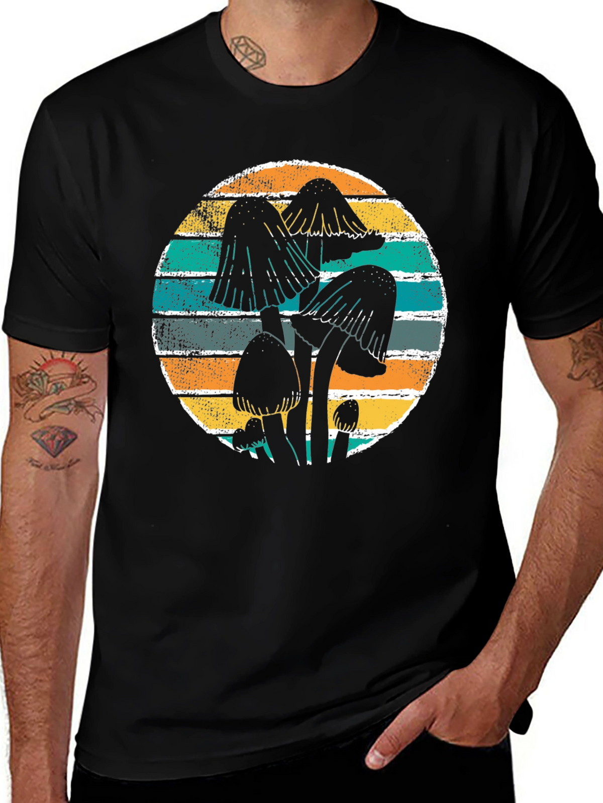 Mushroom Graphic Tee Retro Style