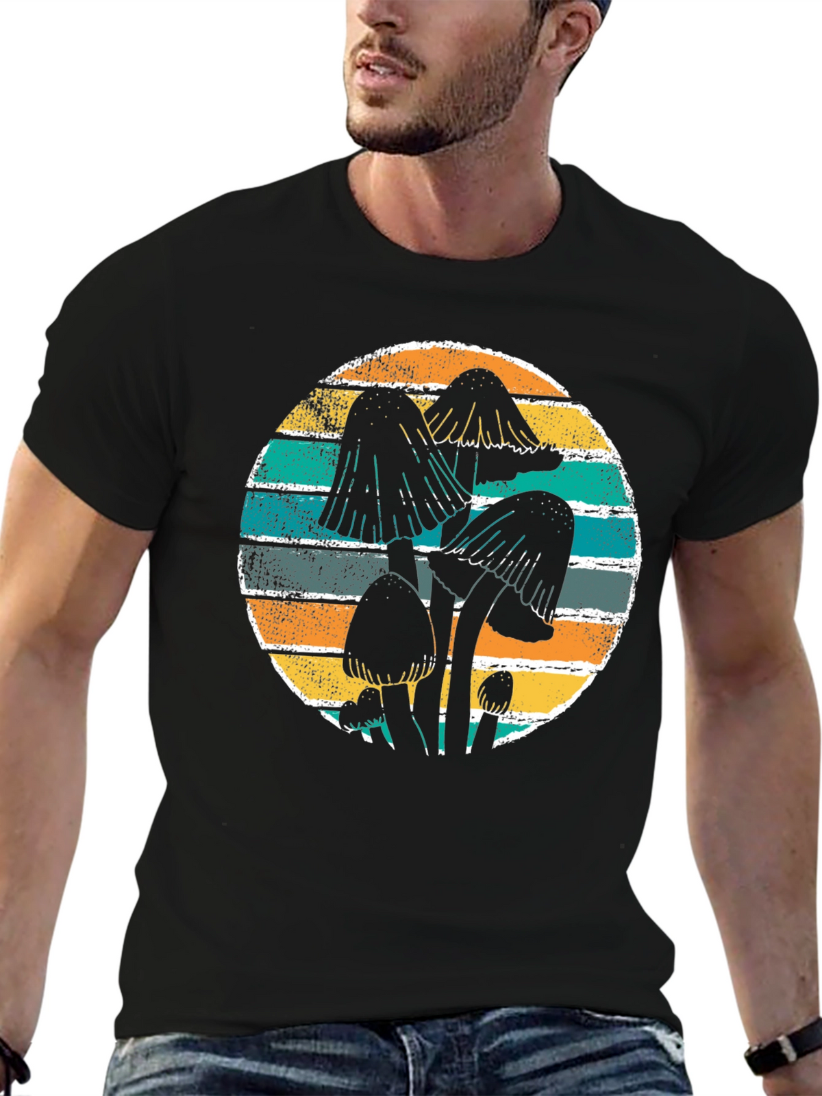 Mushroom Graphic Tee Retro Style