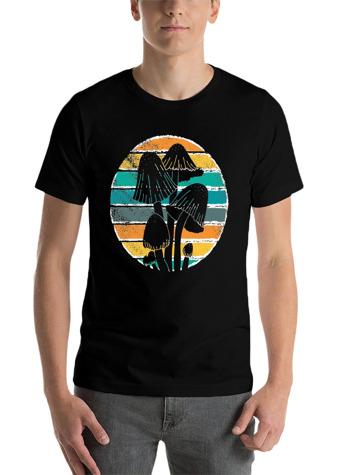 Mushroom Graphic Tee Retro Style