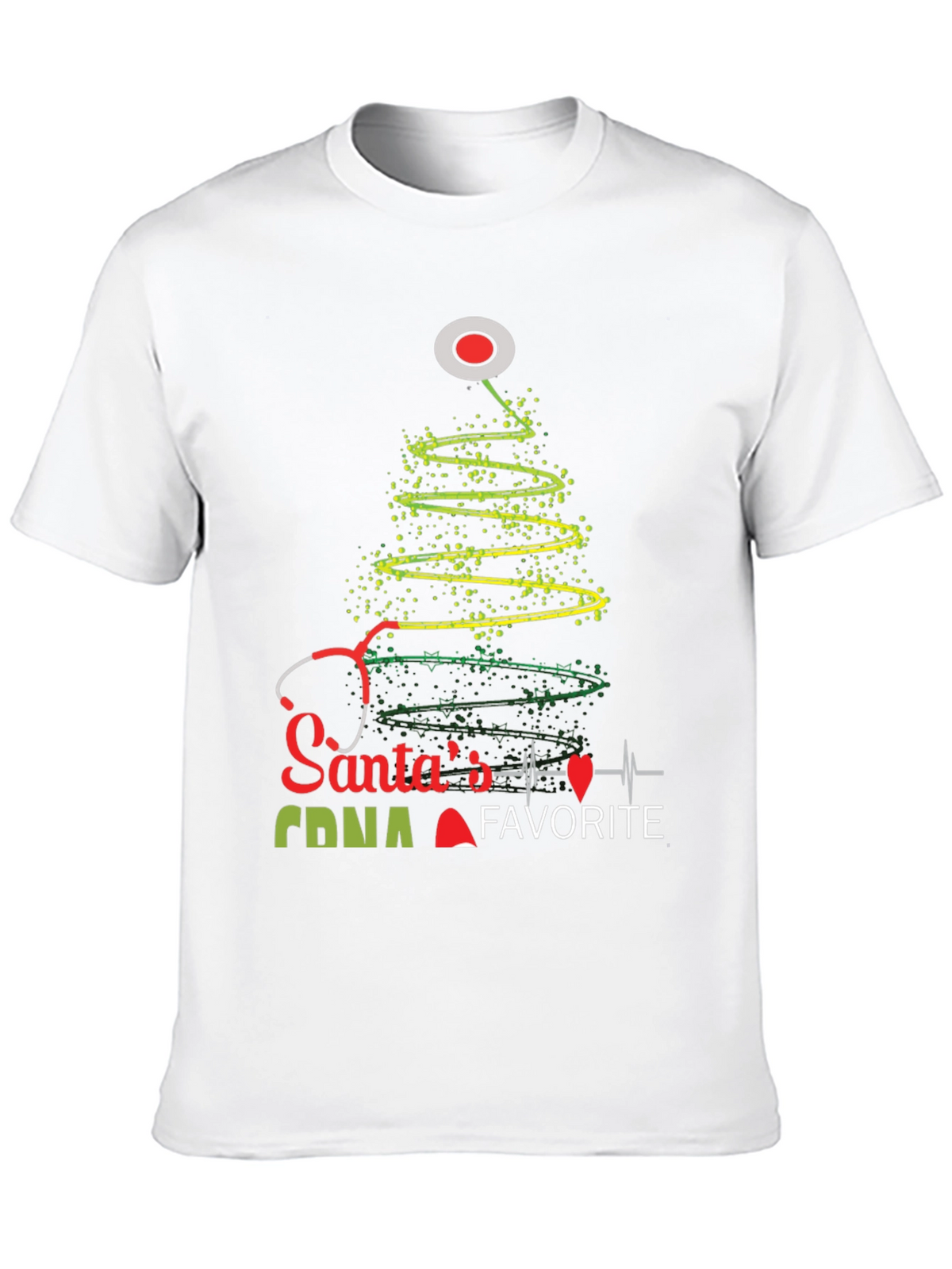 Santas Favorite CNA Christmas Tree Stethoscope T-Shirt