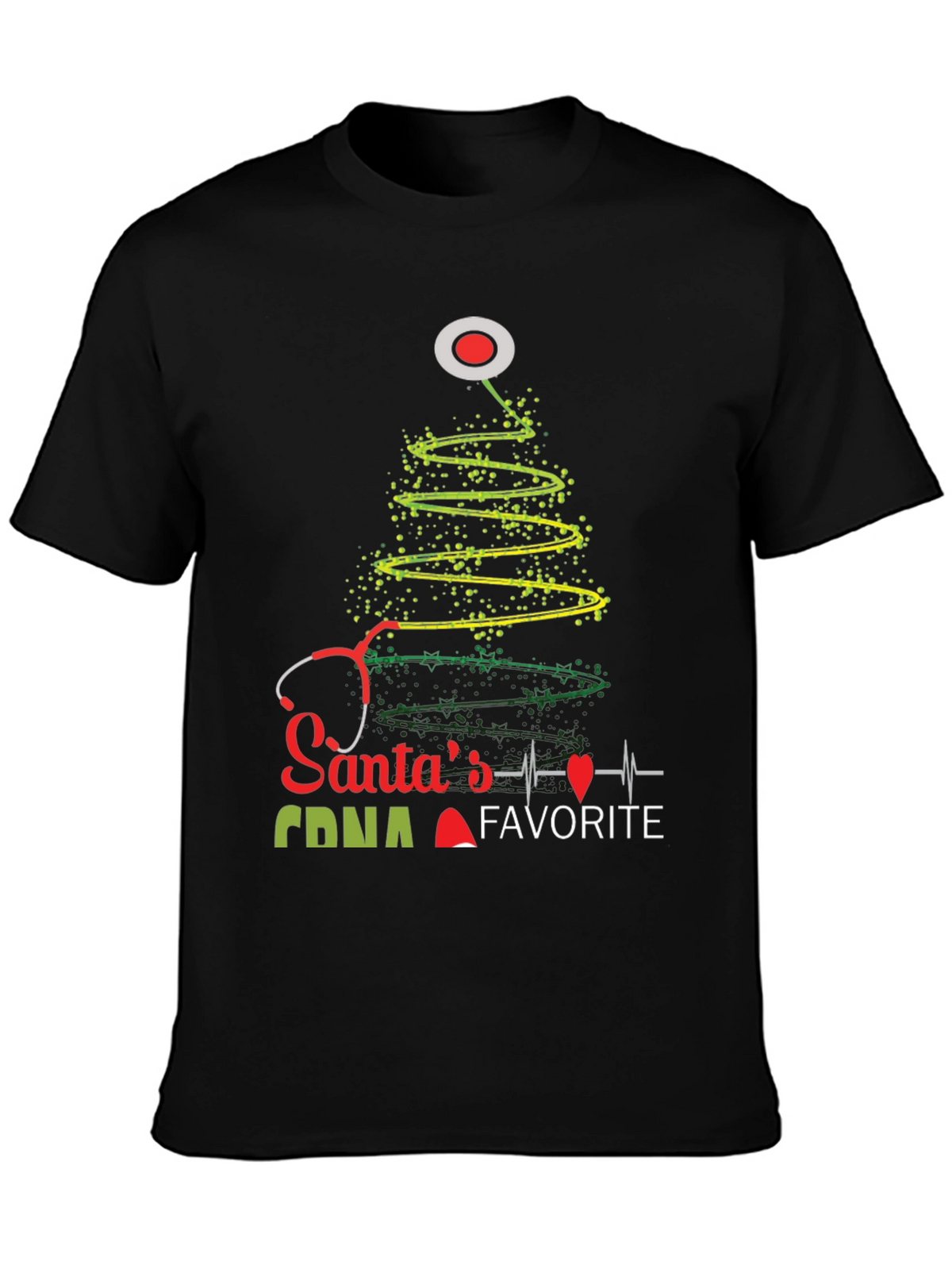 Santas Favorite CNA Christmas Tree Stethoscope T-Shirt