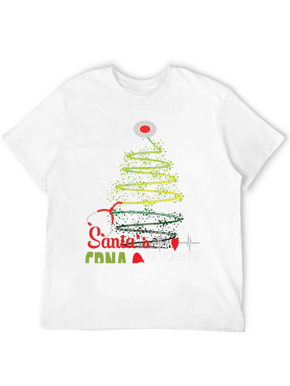 Santas Favorite CNA Christmas Tree Stethoscope T-Shirt