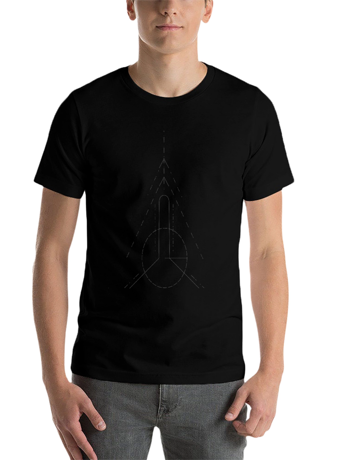 Mens Solid Black Crew Neck T-Shirt