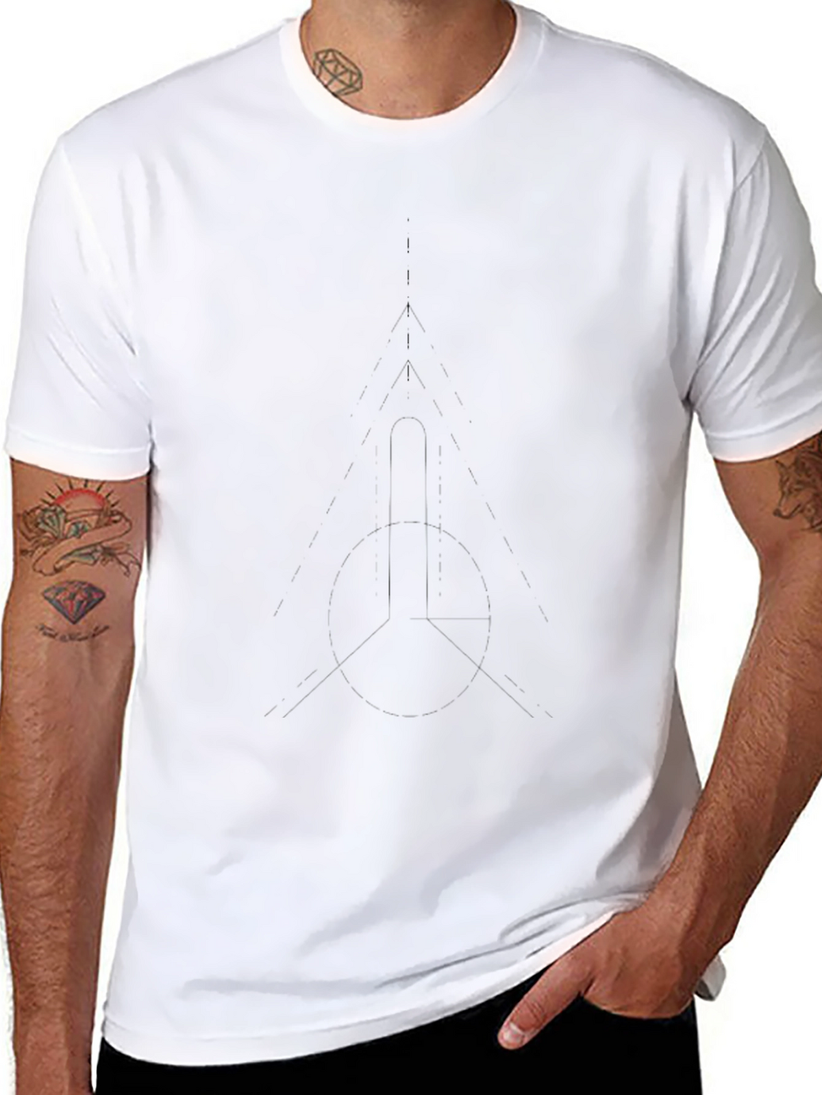 Mens Solid Black Crew Neck T-Shirt