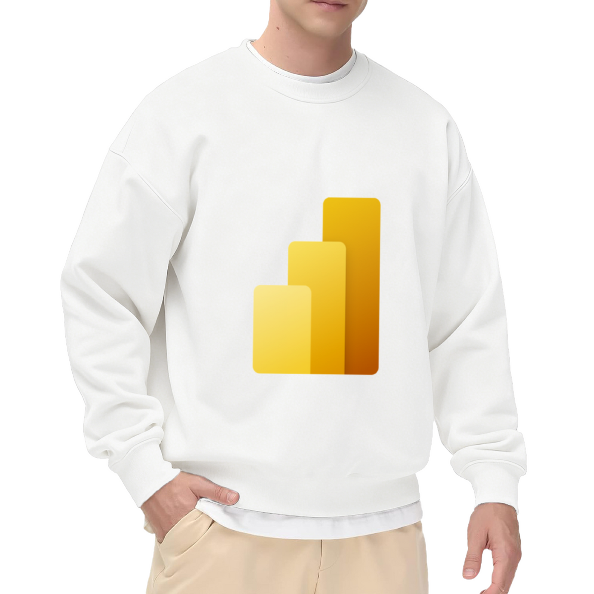 Rising Bar Chart Gradient Crewneck Sweatshirt, Growth Trend Minimalist Pullover, Business Gift