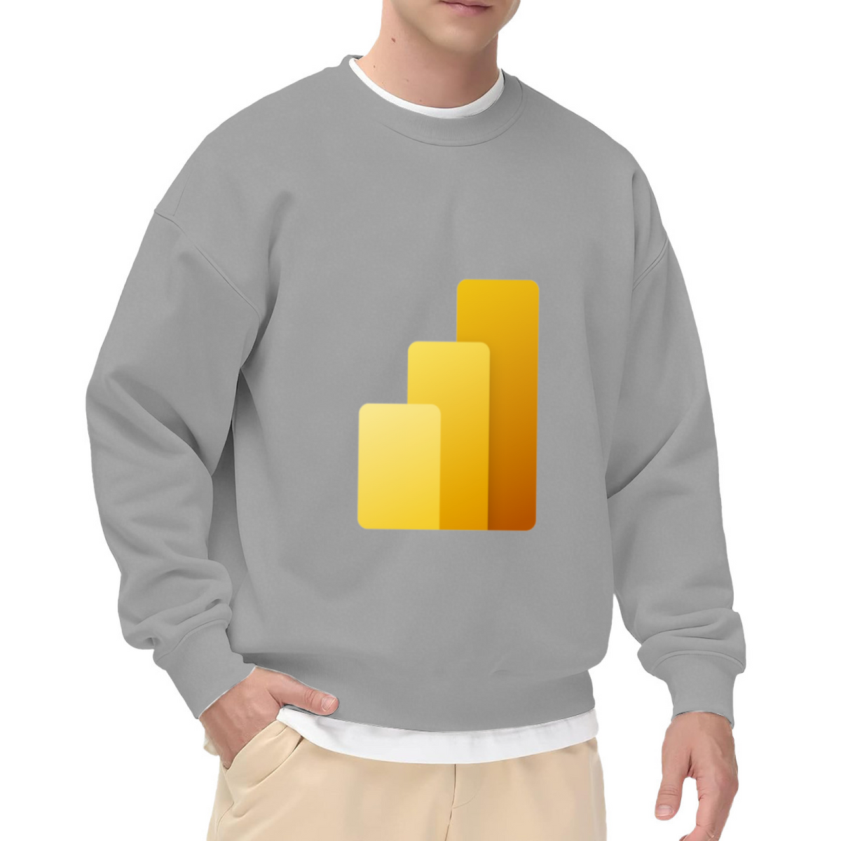 Rising Bar Chart Gradient Crewneck Sweatshirt, Growth Trend Minimalist Pullover, Business Gift