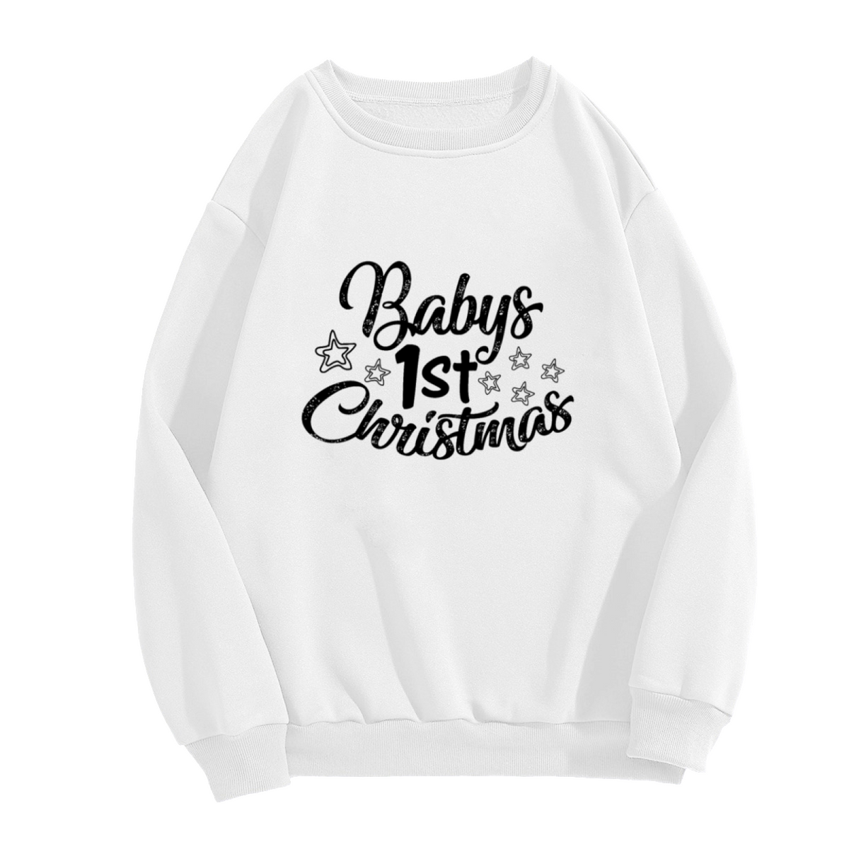 Baby's 1st Christmas Crewneck Sweatshirt for New Parents, Newborn First Holiday Keepsake Pullover, Christmas Mom Dad Gift Idea