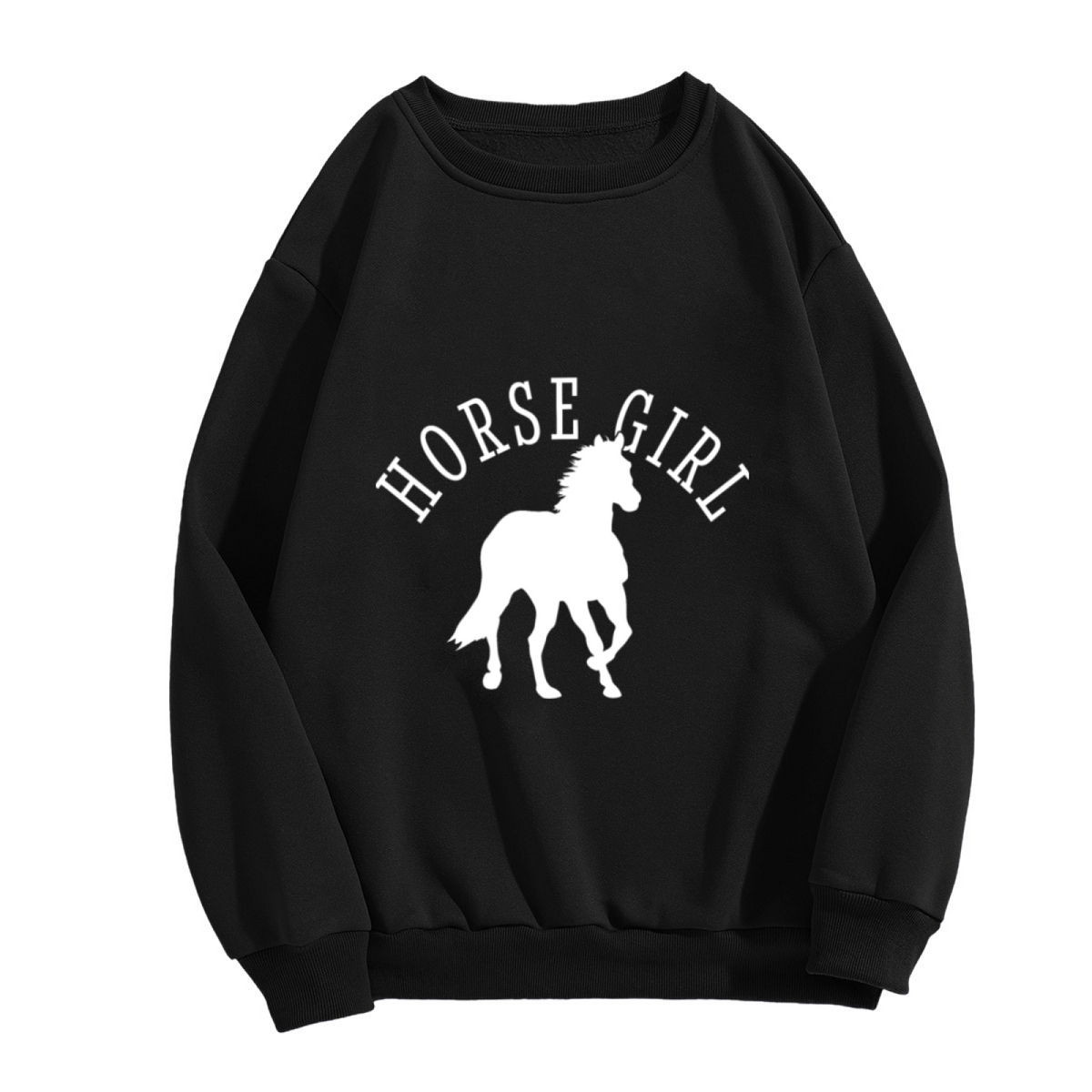 Horse Girl Sweatshirt | Minimalist Horse Silhouette Graphic Crewneck, Equestrian Lover Pullover Top, Horse Gift for Women Girls