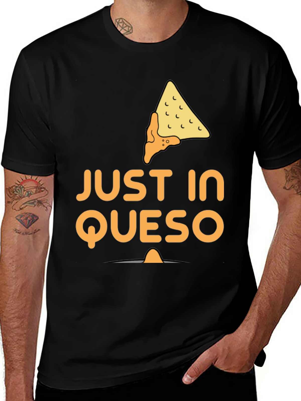 Just In Queso Black T-Shirt - Funny Foodie Tee