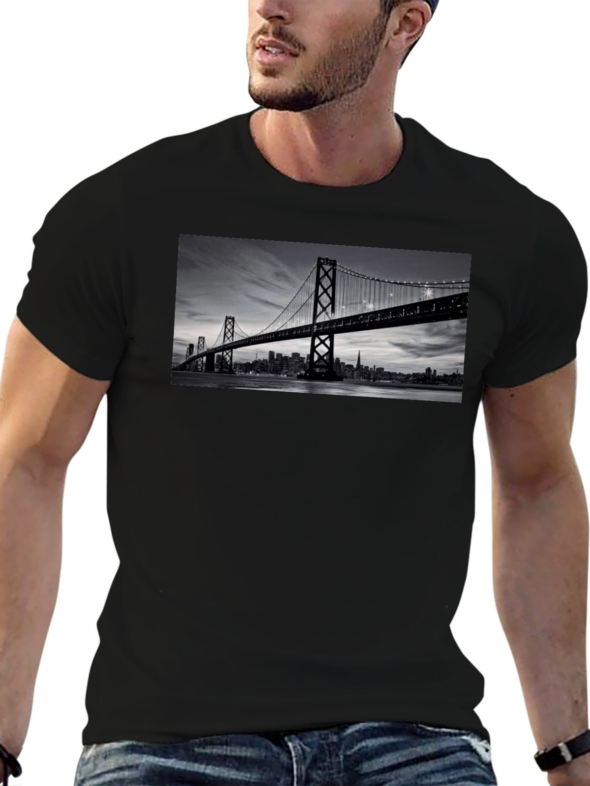 San Francisco Bridge Black T-Shirt