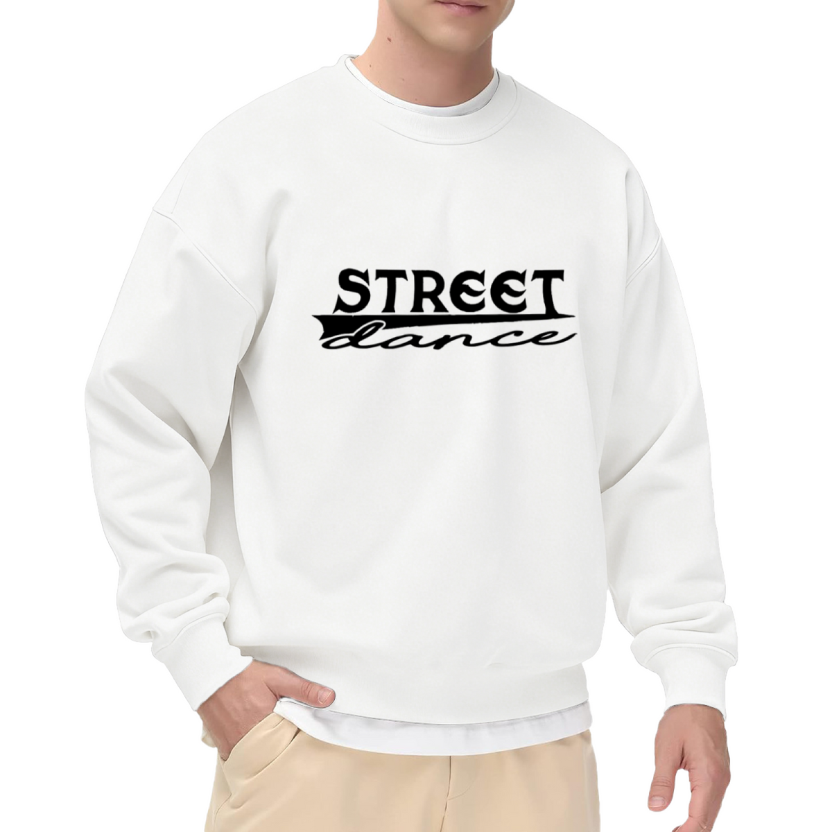 Street Dance Sweatshirt | Retro Lettering Logo Graphic Crewneck, Hip Hop Dancer Pullover Top, Dance Gift for Men Women