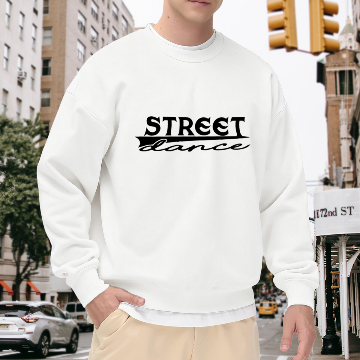 Street Dance Sweatshirt | Retro Lettering Logo Graphic Crewneck, Hip Hop Dancer Pullover Top, Dance Gift for Men Women