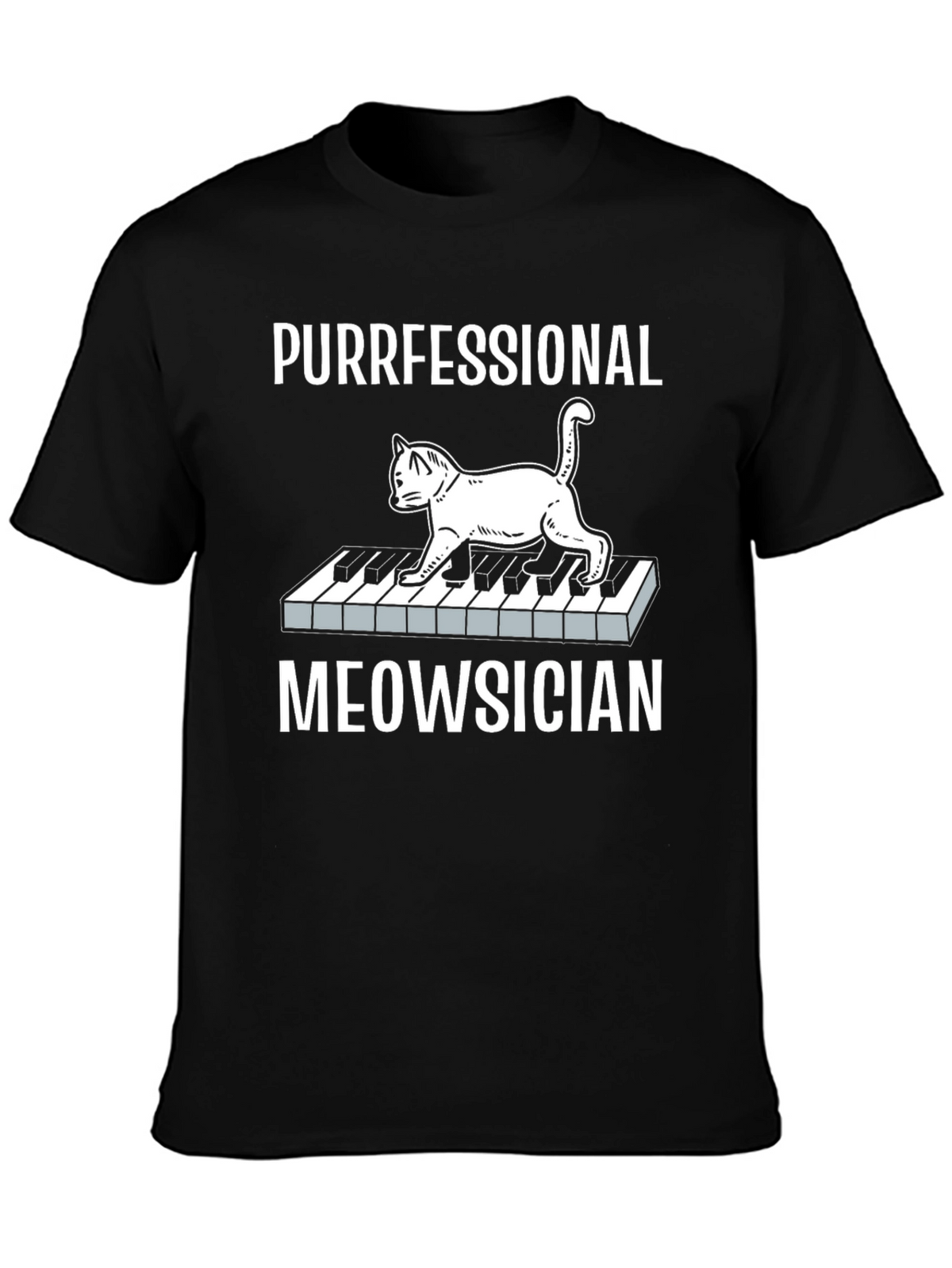 Purrfessional Meowsician Cat Piano T-Shirt
