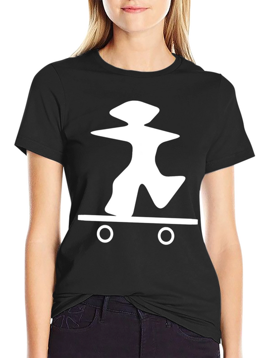 Skateboarding Graphic Tee - Casual Black T-Shirt