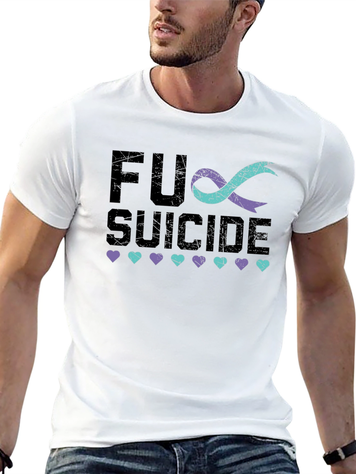 FU Suicide Awareness Ribbon Graphic Tee