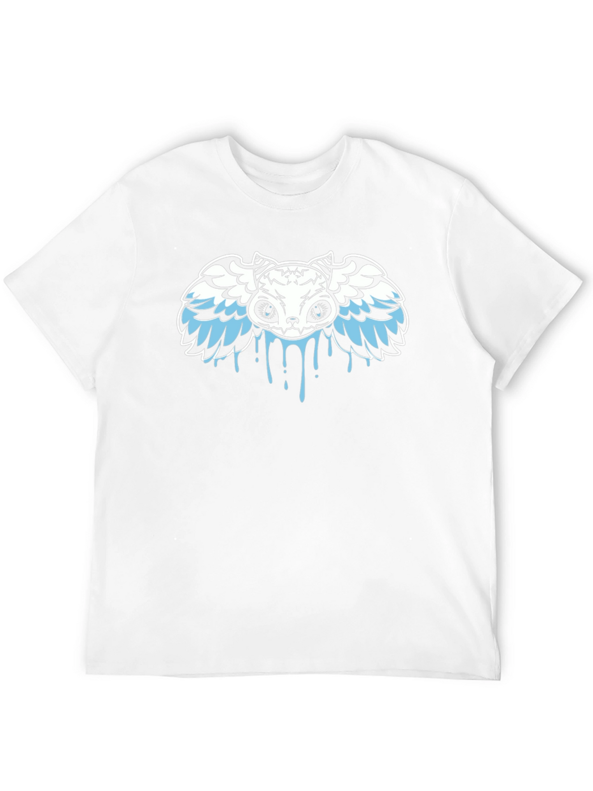Winged Skull Drip Graphic Tee - Black