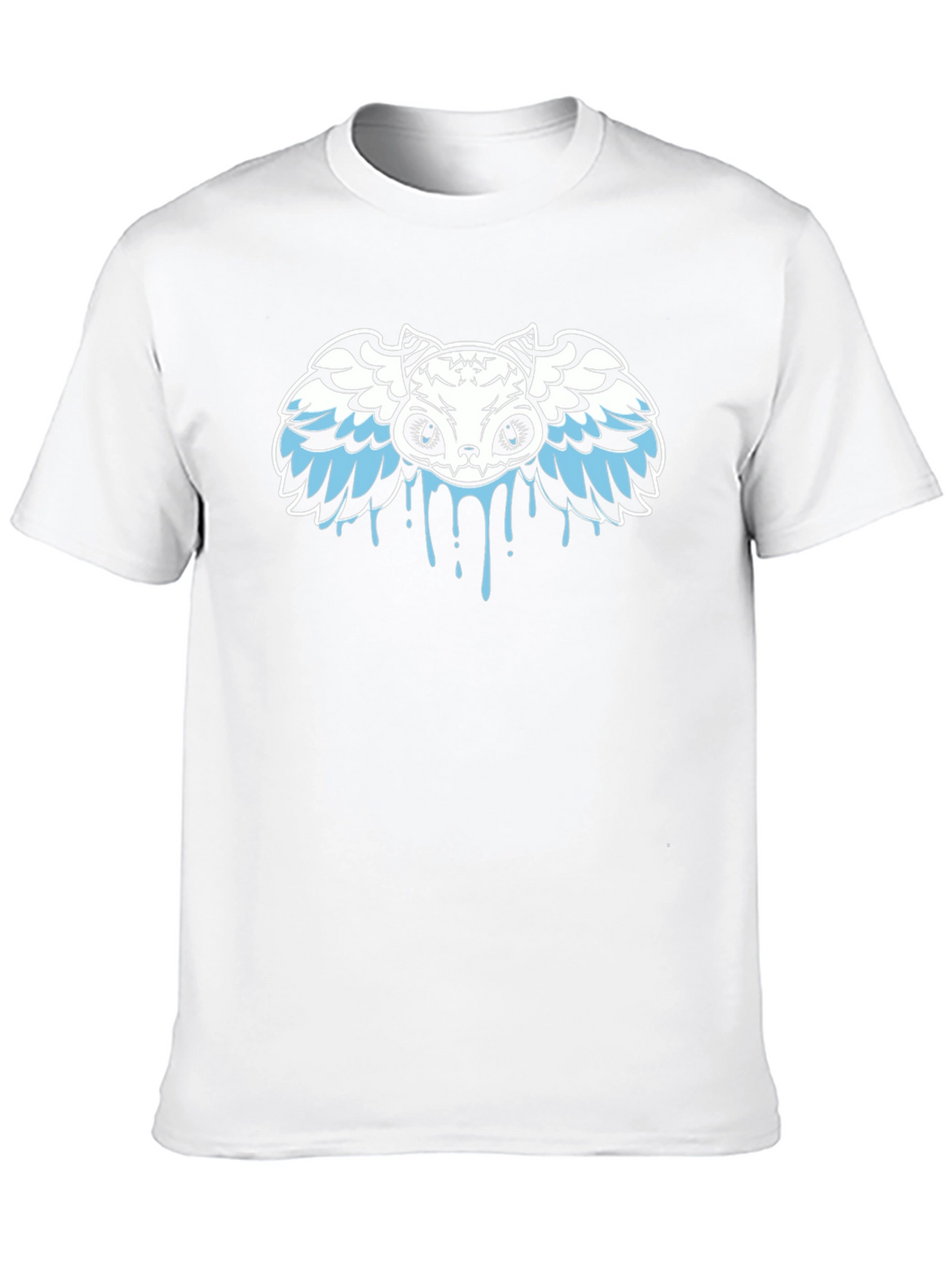 Winged Skull Drip Graphic Tee - Black