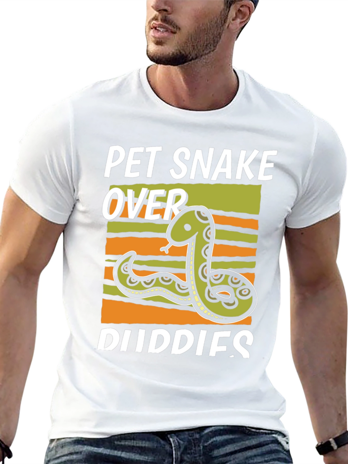 Pet Snake Over Buddies Graphic T-Shirt